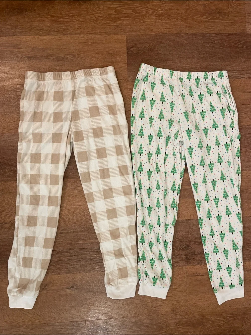 Old Navy Girls XL Buffalo Check & Christmas Tree Pajama Jogger Pants NWOT 2 Pack